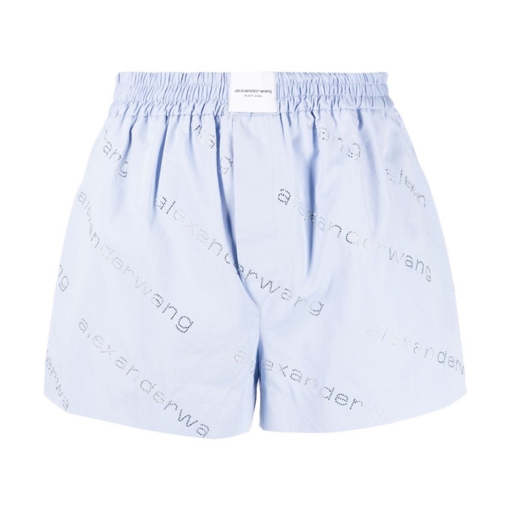 Alexander Wang Crystal-embellished logo boxer shorts
